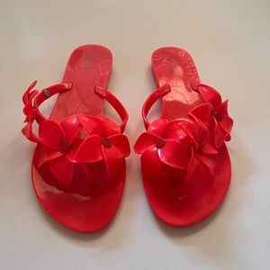 Melissa Womans Sz 8 Shoe - this is called either the Coral Pop or Neon Orange.